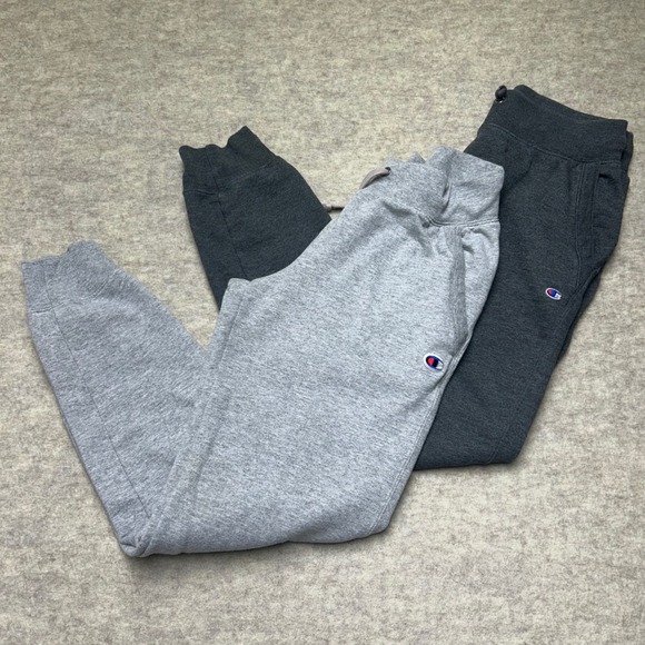 2 Pair Champion Authentic Sweatpants Joggers Gray Athleisure Mens XS/S - Picture 1 of 9